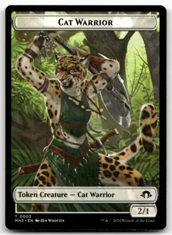 Cat Warrior / Energy Reserve Double-Sided Token #5/36 MTG Modern Horizons 3 NM - Image 1