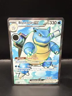Pokemon TCG Blastoise EX Full Art 184/165 Scarlet and Violet 151 Ultra Rare - Image 1