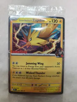 Pokemon TCG Team Rockets Zapdos Promo Card GameStop Exclusive, 070/182, New - Image 2