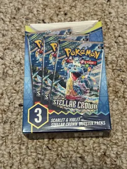 Pokemon Scarlet and Violet Stellar Crown 3 Booster Pack Box-Factory Sealed - Image 1