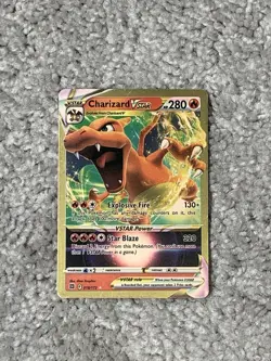 Pokemon Charizard VStar HP280 Explosive Fire Gold Foil Fan Art NM! - Image 1