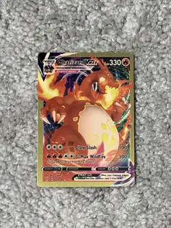 Pokemon Charizard VMax HP330 Claw Slash Gold Foil Fan Art NM! - Image 1
