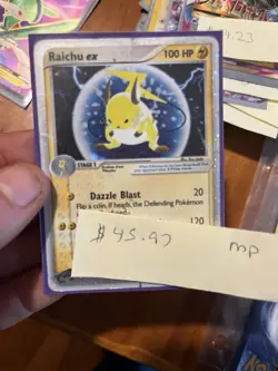 Pokemon TCG Raichu EX Sandstorm Card 98/100 Ultra Rare Holo Lp - Image 1