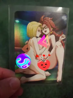 ANDROID 18/ANDROID 21 DRAGON BALL WAIFU SHINY FOIL ANIME CARD - Image 1