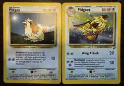 Pidgey + Holo Pidgeot 1999 WOTC Jungle Set Pokemon Card Pair - Image 1