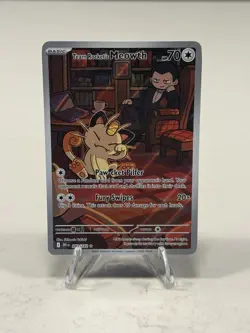 Team Rockets Meowth Destined Rivals Illustration Rare Near Mint Card 203/182 - Image 1
