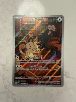 Team Rockets Meowth Destined Rivals Illustration Rare Near Mint Card 203/182 - Image 2
