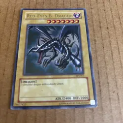 1996 Yugioh RED-EYES B. DRAGON TCG Game Card (f3) - Image 1
