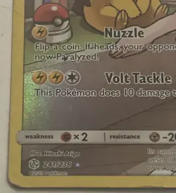 Pikachu 241/236 Cosmic Eclipse Full Art Secret Rare Holo Pokemon Card MP - Image 4