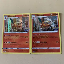 Pokemon Go Reverse Holo Charizard 010/078 Lot 2 Cards - Image 1