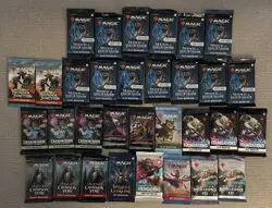 32 Magic The Gathering Lot Booster Packs Horizons 3 Foundations Duskmourn Karlov - Image 1