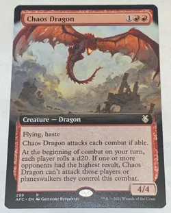Chaos Dragon 299 Extended Art Commander: Forgotten Realms MTG MAGIC NEW UNPLAYED - Image 1