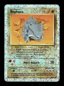 2002 POKEMON LEGENDARY COLLECTION #90/110 RHYHORN REVERSE FOIL - Image 1