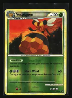 Pokemon VESPIQUEN 23/90 Reverse Holo (2010 Undaunted) LP/Light Play - Image 1