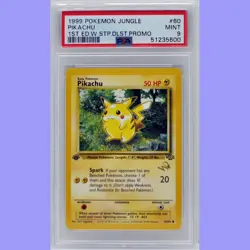 Pokemon 1st Edition Pikachu W Stamp Promo 60/64 Jungle PSA 9 MINT - Image 1