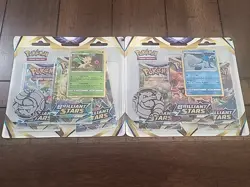 Pokemon (2) Brilliant Stars Triple Blister Packs SEALED Set of 2 Leafeon Glaceon - Image 1