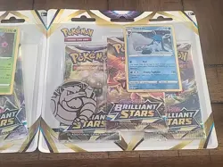 Pokemon (2) Brilliant Stars Triple Blister Packs SEALED Set of 2 Leafeon Glaceon - Image 3
