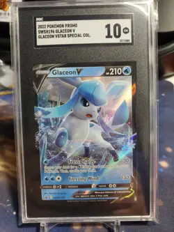 SGC 10 GEM MINT GLACEON V SHSW196 BLACK STAR PROMO POKEMON TCG (LOW POP 4) - Image 1