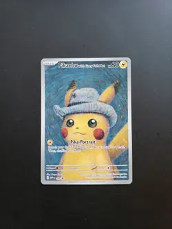 Pokemon TCG Pikachu With Grey Felt Hat Van Gogh Full Art Promo SVP #085 - NM/M - Image 1