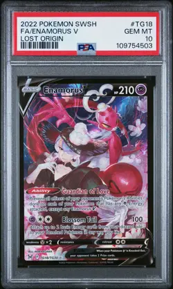 2022 POKEMON SWORD & SHIELD LOST ORIGIN #TG18 FULL ART/ENAMORUS V PSA 10 - Image 1