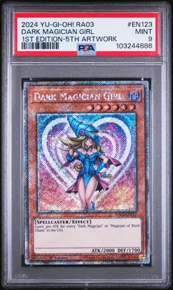 2024 YU-GI-OH! RA03-QUARTER CENTURY BONANZA #EN123 DARK MAGICIAN GIRL PSA 9 - Image 1