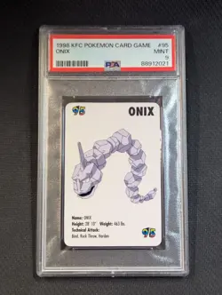 Onix #95 Pokemon Card Game Mini KFC 1998 Nintendo PSA 9 - Image 1