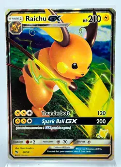 Raichu GX 20/68 Pokemon Card 2019 Hidden Fates NM/LP Battle Academy Stamped - Image 1