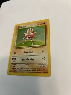 Nockchan 7/102 German Base Set Pokemon Card Hitmonchan Holo Played - Image 3