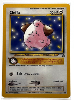 Cleffa 31 Black Star Promo Pokemon Card LP 2000 Baby Pokemon - Image 1