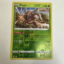 Pokemon Pinsir Evolving Skies 001/203 Reverse Holo Rare TCG Card NM - Image 2