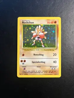Nockchan 7/102 German Base Set Pokemon Card Hitmonchan Holo Lightly Played LP/NM - Image 1