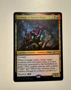 Carnage, Crimson Chaos NM P0003 Play Promo Standard Showdown FOIL 1st Place MTG - Image 1