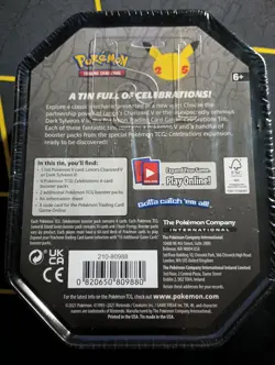 Pokemon TCG 25th Anniversary Celebrations Booster Pack Tin Charizard V Sealed - Image 3