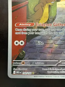 Pokemon Gumshoos 153/132 Me01: Mega Evolution Holo Illustration Rare (NM) - Image 4