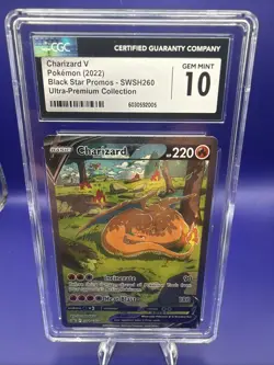 Pokemon Charizard V CGC 10 GEM MINT SWSH260 UPC Black Star Promo - Image 1