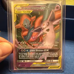 Pokemon TCG Espeon & Deoxys GX Ultra Rare Holo 72/236 Cosmic Eclipse NM - Image 1