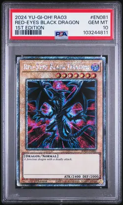 2024 YU-GI-OH! RA03-QUARTER CENTURY BONANZA 1ST ED RED-EYES BLACK DRAGON PSA 10 - Image 1