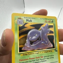 Muk 13/62 Fossil Unlimited Holo Rare 1999 Vintage Pokemon TCG Card - LP - Image 2