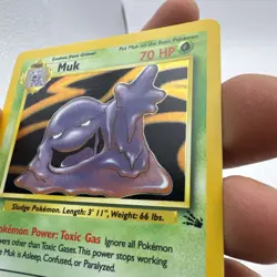 Muk 13/62 Fossil Unlimited Holo Rare 1999 Vintage Pokemon TCG Card - LP - Image 4