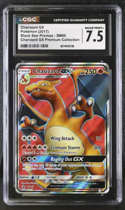 CGC 7.5 Charizard GX 2017 Black Star Promos SM60 Pokemon Card - Image 1