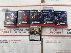 2025 NYCC Magic:The Gathering Spider-man Welcome Deck Set Of 5 WITH PROMO CARD - Image 1