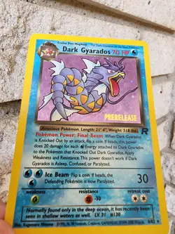 Pokemon TCG Dark Gyarados Prerelease Holo Rare Card 8/82 Vintage - Image 1