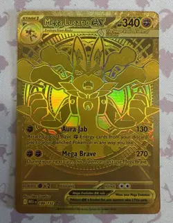 Mega Lucario Mega Hyper Rare EX Pokemon TCG Card Near Mint NM - Image 1