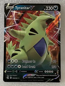 Tyranitar V 158/264 Full Art NM/M Fusion Strike Pokemon Card - Image 1