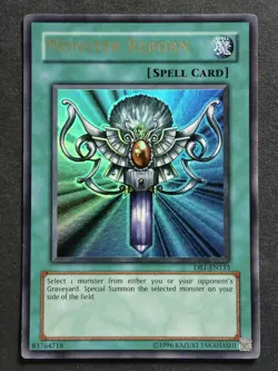Monster Reborn Ultra Rare DB1-EN133 Yu-Gi-Oh! trading card. - Image 1