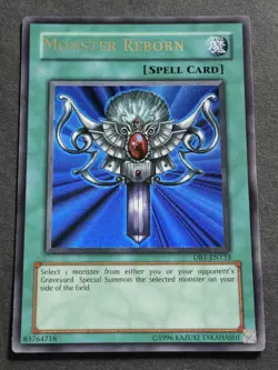 Monster Reborn Ultra Rare DB1-EN133 Yu-Gi-Oh! trading card. - Image 2
