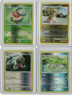 POKEMON CARD LOT OF (4) REVERSE HOLOS GASTRODON, KRICKETOT, LOMBRE, SLAKOTH - Image 1