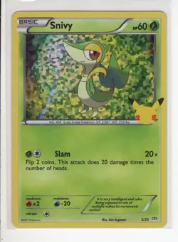 SNIVY HOLO-FOIL MCDONALDS 25TH ANNIVERSARY SET POKEMON CARD 5/25 NM/M - Image 1