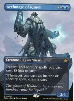 2024 Magic the Gathering Archmage of Runes Creature Giant Wiizard Borderless - Image 1