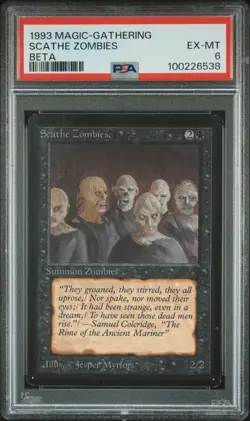 1993 MAGIC THE GATHERING BETA SCATHE ZOMBIES PSA 6 - Image 1